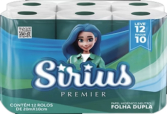 Papel Higiênico Pct.12 Rolos 20Mts  Folha Dupla Sirius Premier