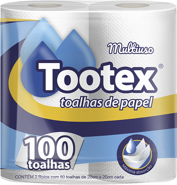 Papel Toalha 2 Rolos 100 Folhas Tootex
