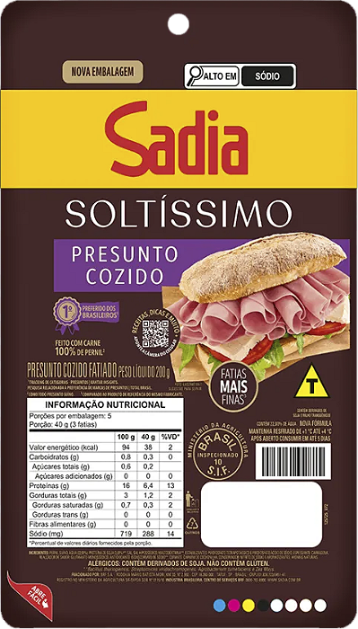 Presunto Cozido Fatiado 200g Sadia