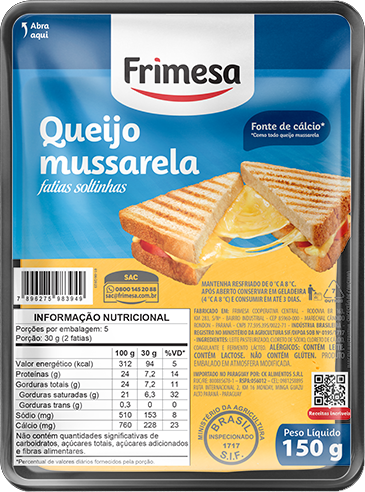Queijo Mussarela Fatiado 150g Frimesa