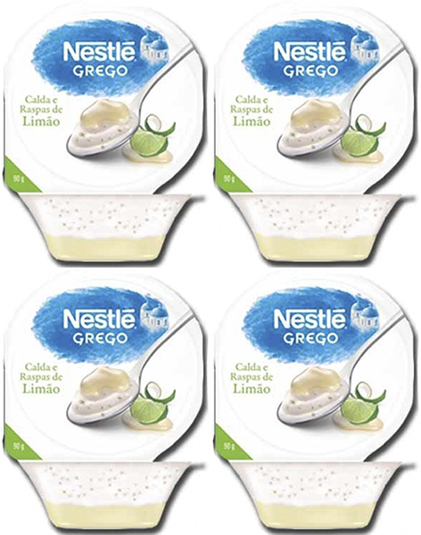 Kit 4 Iogurte Grego Tradicional Com Calda e Raspas De Limão 90g Nestle