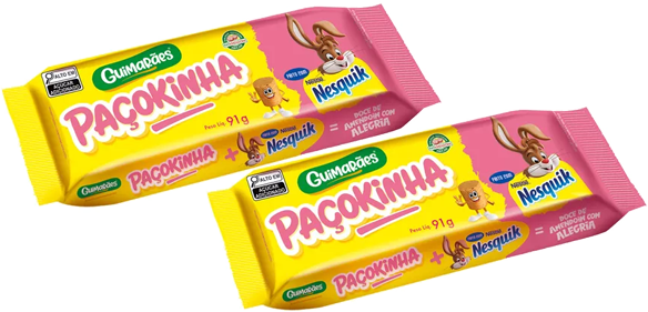 Kit 2 Paçokinha Rolha Nesquik 91g Guimarães