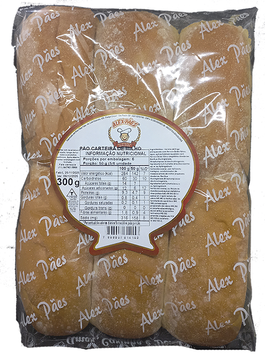 Pão De Milho Carteira 300g Alex Pães