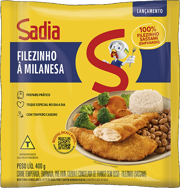 Filezinho De Frango Sassami Empanado 400g Sadia