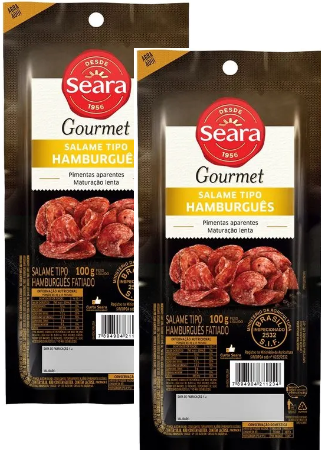 Kit 2 Salame Fatiado Hamburguês 100g Seara Gourmet