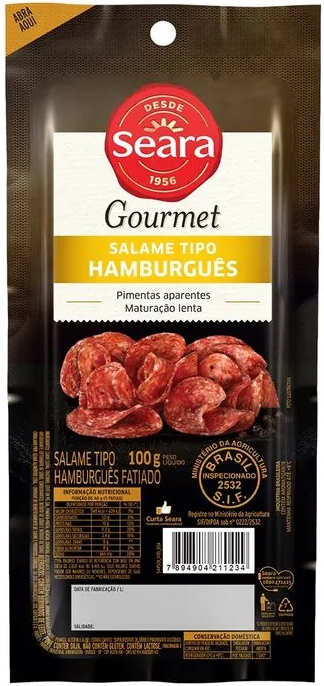 Salame Hamburguês Fatiado 100g Seara Gourmet