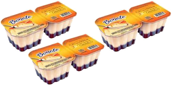 Kit 3 Sobremesa Flan Caramelo 180g Bonate