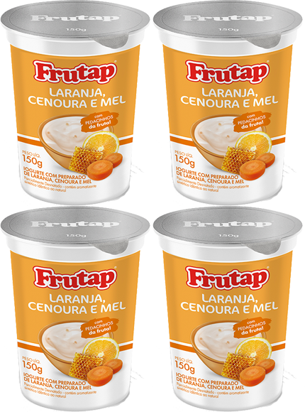 Kit 4 Iogurte Integral Cenoura, Laranja e Mel 150g Frutap