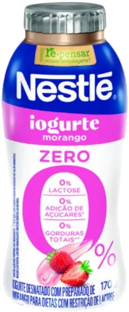 Garrafinha Iogurte Triplo Zero Morango 170g Nestlé