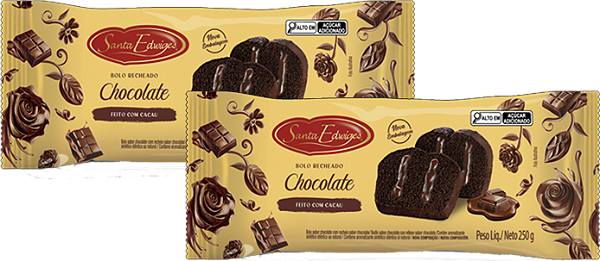 Kit 2 Bolo De Chocolate Com Recheio De Chocolate 250g Santa Edwiges