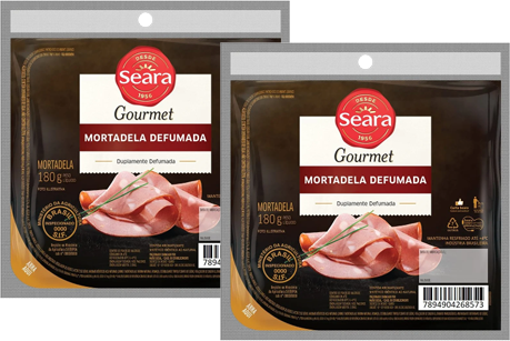 Kit 2 Mortadela Defumada Fatiada 180g Seara Gourmet