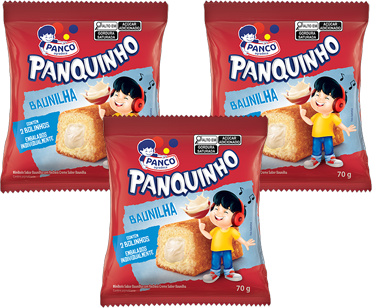 Kit 3 Bolinho Baunilha Com Baunilha 70g Panco