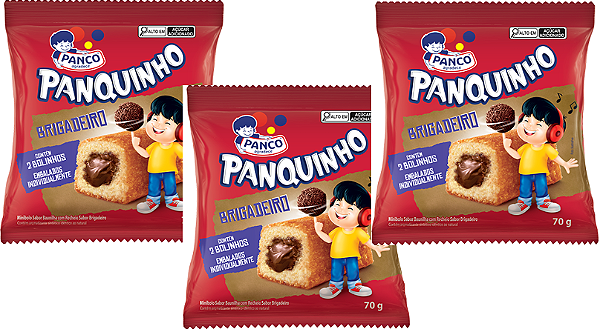Kit 3 Bolinho Baunilha Com Brigadeiro 70g Panco