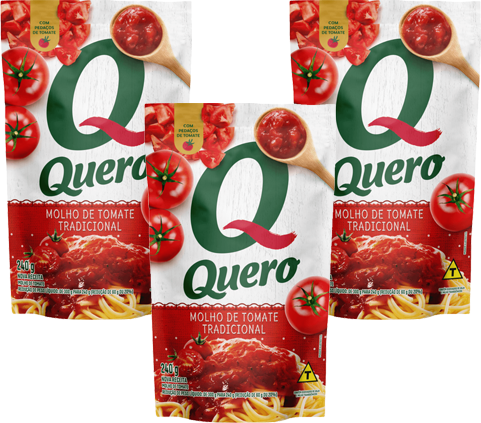 Kit 3 Molho De Tomate Tradicional 240g Quero