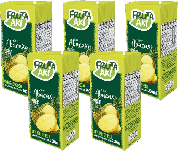 Kit 5 Suco Abacaxi 200 ml Fruta Aki