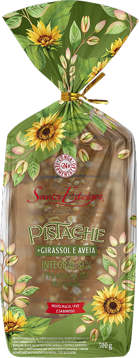 Pão De Forma Pistache, Girassol e Aveia 300g Santa Edwiges