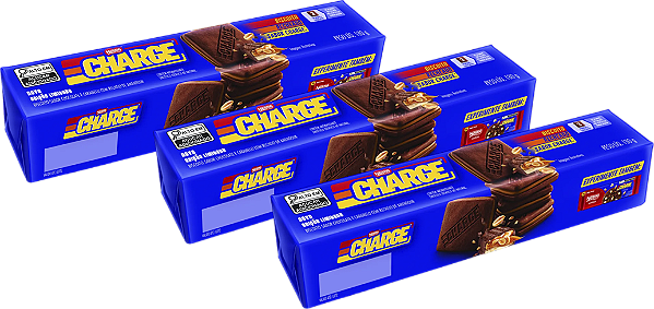 Kit 3 Biscoito Chocolate, Caramelo e Amendoim 130g Charge