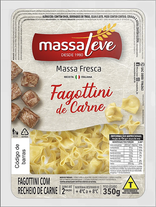 Fagottini De Carne 350g Massa Leve