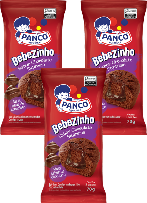 Kit 3 Bolinho Bebezinho Chocolate Supreme 70g Panco