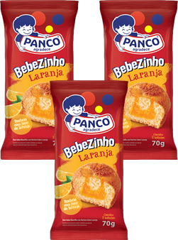 Kit 3 Bolinho Bebezinho Laranja 70g Panco