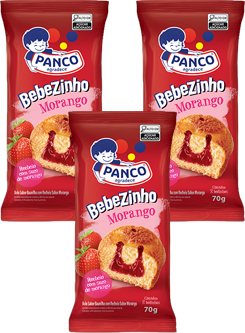 Kit 3 Bolinho Bebezinho Morango 70g Panco