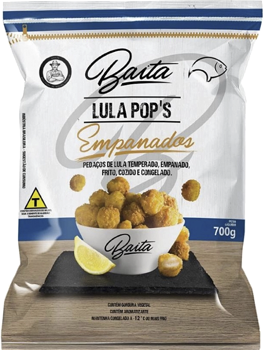 Lula Pop Empanado Congelado 700g Baita