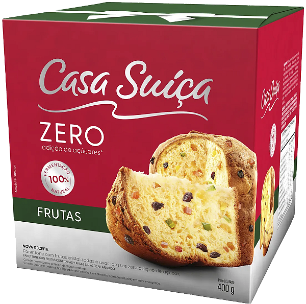 Panettone De Frutas Sem Açúcar 400g Casa Suíça