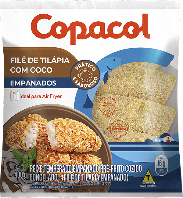 Filé De Tilápia Temperado Empanado Com Coco 400g Copacol