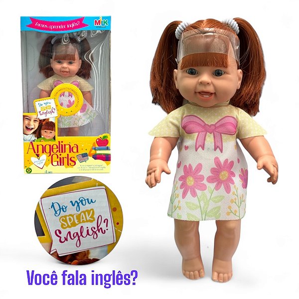 BONECA ANGELINA GIRLS APRENDENDO INGLES RUIVA