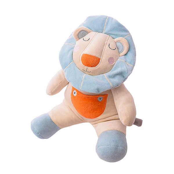 PELUCIA SAFARI - LEAO BEGE E AZUL ZIP