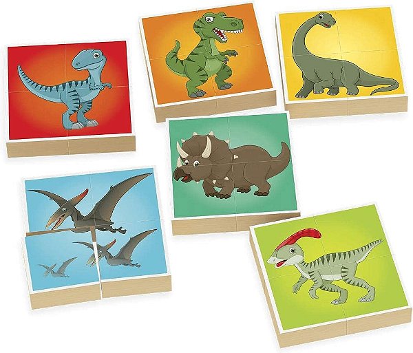 QUEBRA CABEÇA EM BLOCOS - DINOS