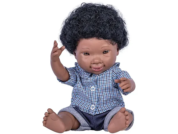 BONECO COLEÇÃO DOWN MENINO NEGRO