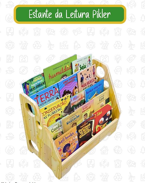 ESTANTE DA LEITURA PIKLER C/5 PRATELEIRAS 670mm(C) x 560mm(A) x 370mm(L). CENTRAL