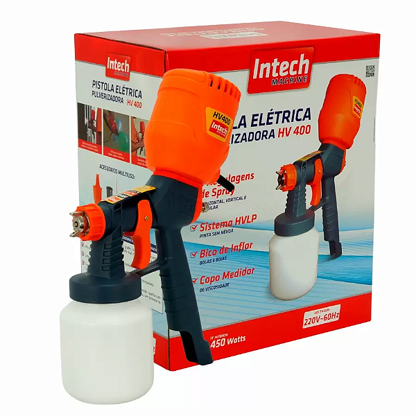 Pistola de Pintura Ar Direto HV400 127V - INTECH MACHINE