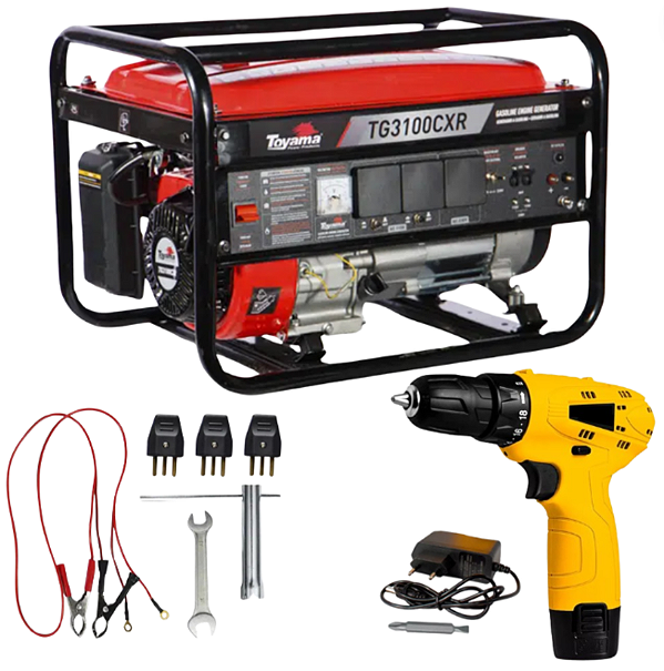 Kit Gerador de Energia 3.1KVA TG3100CXR com Furadeira - TOYAMA