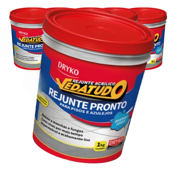 RRejunte Acrílico Vedatudo 1kg – Impermeabilização Fácil - DRYKO IMPERMEABILIZANTES