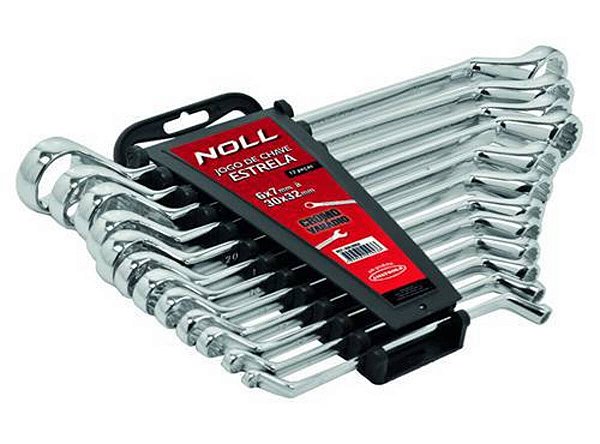 JOGO DE CHAVES ESTRELA CROMO 12 PEÇAS 6X7MM A 30X32MM 409,0002 - AMATOOLS - NOLL