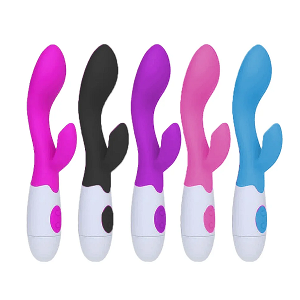 VIBRADOR PONTO G COM ESTIMULADOR DE CLITORIS A PILHA