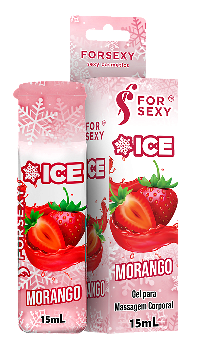 GEL COMEST. ICE MORANGO 15ML - FORSEXY