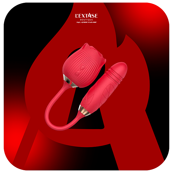 Sophie vibrador formato de rosa com 7 modos de vibração vermelho