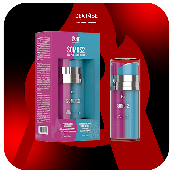 Somos 2 Excitante Para Casal, Mulher Gel Excitante, Homem Gel Prolongador 10g cada