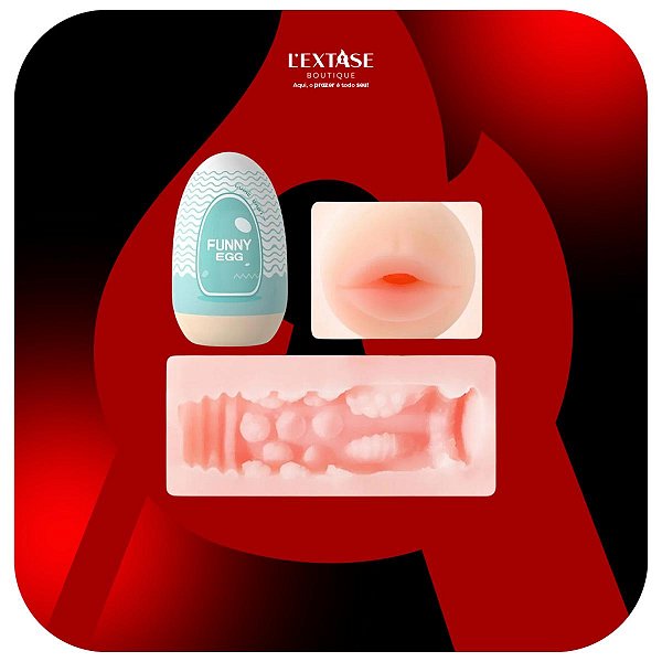 Funny Egg Masturbador Masculino Formato Boca em Cyberskin