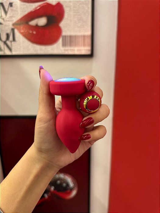 Plug Anal com Controle Remoto em Formato de Anel e Led