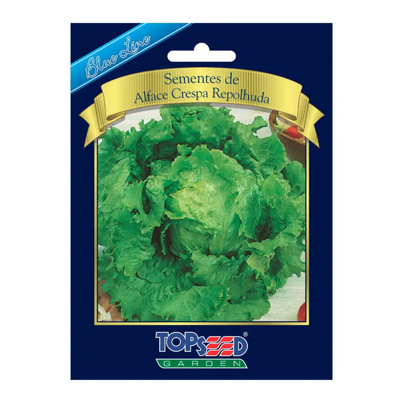 Sementes de Alface Crespa Repolhuda Blue Line Topseed Garden Único