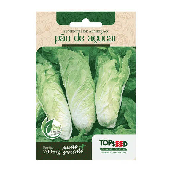 Sementes de Almeirão Pão de Açucar Tradicional Topseed Garden Único