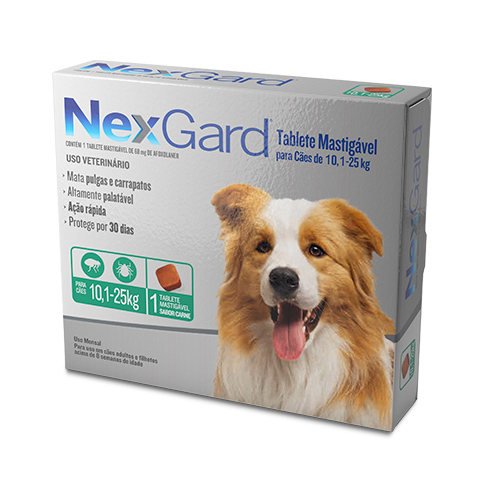 NexGard Antipulgas e Carrapatos para Cães de 10,1 a 25kg 1 tablete