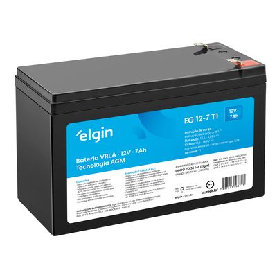 Bateria Elgin 12v 7ah (eg 12-7 T1) Chumbo
