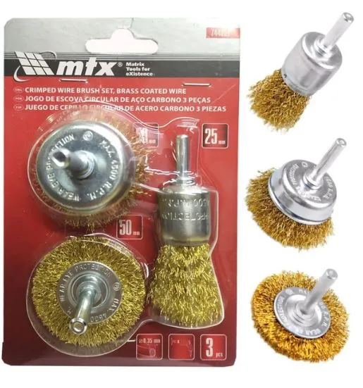 Jg De Escovas De Aco P/furadeira C/3 Pc Mtx