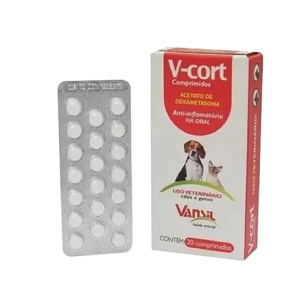 V-cort 0,5mg Cx Com 20 Comprimidos - Dexametasona
