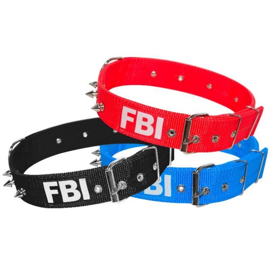 Coleira Nylon Cravo Fbi N 7 Lion Pet(c:55cm/l:4cm)